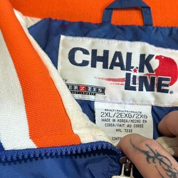 Starter Men's Blue and Orange Jacket - Picture 6 of 6